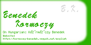 benedek kormoczy business card